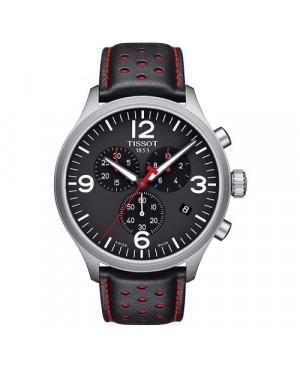 Szwajcarski, sportowy zegarek męski Tissot Chrono XL T116.617.16.057.02 (T1166171605702) na skórzanym pasku