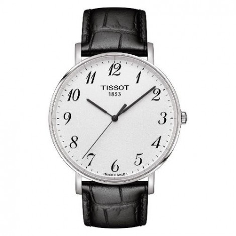 Szwajcarski, klasyczny zegarek męski TISSOT EVERYTIME LARGE T109.610.16.032.00 (T1096101603200) na skórzanym pasku
