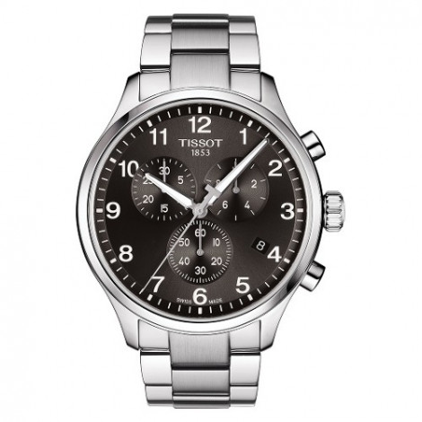 Szwajcarski, elegancki zegarek męski TISSOT CHRONO XL CLASSIC T116.617.11.057.01 (T1166171105701) na bransolecie
