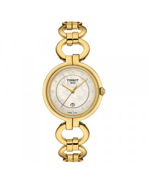 Szwajcarski, elegancki zegarek damski TISSOT FLAMINGO T094.210.33.116.00 (T0942103311600) na bransolecie z diamentami