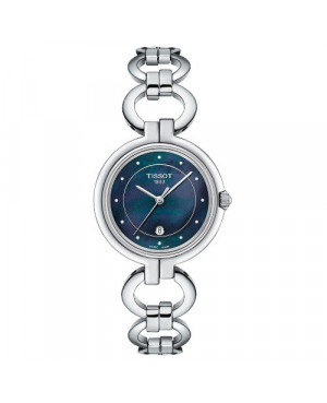 Szwajcarski, elegancki zegarek damski TISSOT FLAMINGO T094.210.11.126.00 (T0942101112600) na bransolecie diamenty