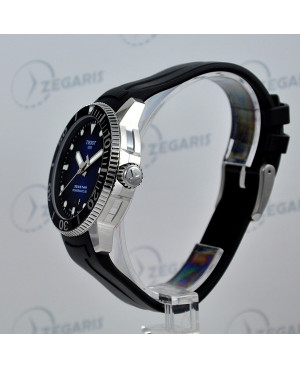 Szwajcarski, sportowy zegarek męski Tissot Seastar 1000 Powermatic 80 T120.407.17.041.00 (T1204071704100) granatowa tarcza