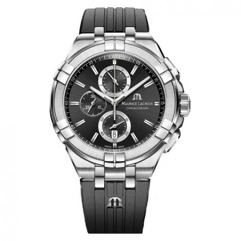 Sportowy zegarek męski MAURICE LACROIX Aikon Chronograph AI1018-SS001-330-2 (AI1018SS0013302) Mechanizm kwarcowy z chronografem