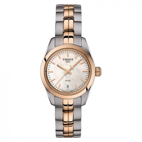 Szwajcarski, elegancki zegarek damski TISSOT PR 100 LADY SMALL T101.010.22.111.01 (T1010102211101) na bransolecie