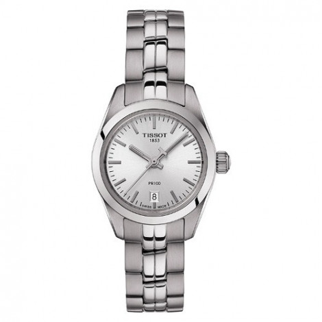 Szwajcarski, klasyczny zegarek damski TISSOT PR 100 Lady Small T101.010.11.031.00 (T1010101103100) na bransolecie