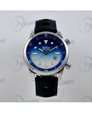 Polski zegarek męski do nurkowania BALTICUS Grey Seal Niebieski Gradient