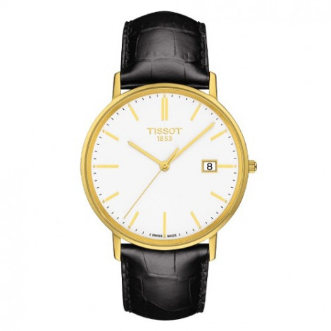 Szwajcarski, elegancki zegarek męski TISSOT GOLDRUN T922.410.06.011.00 (T9224100601100) z14-karatowego złota