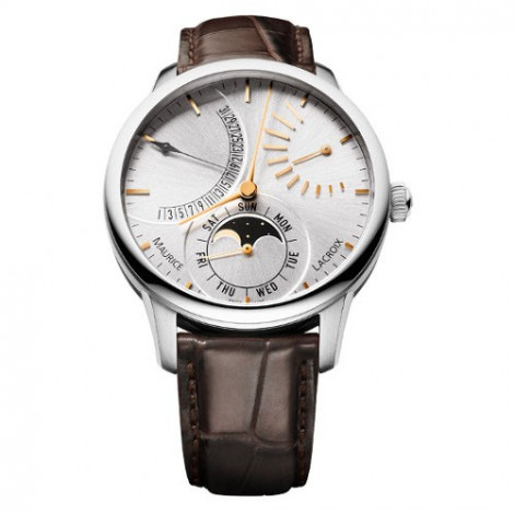 Szwajcarski, klasyczny zegarek męski MAURICE LACROIX Masterpiece Lune Retrograde MP6528-SS001-130 (MP6528SS001130)