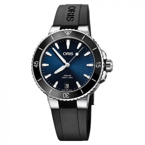 Szwajcarski zegarek damski do nurkowania ORIS Aquis Date 01 733 7731 4135 07 4 18 64FC
