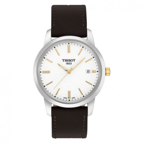 Szwajcarski, klasyczny zegarek męski TISSOT CLASSIC DREAM T033.410.26.011.00 (T0334102601100) na brązowym pasku