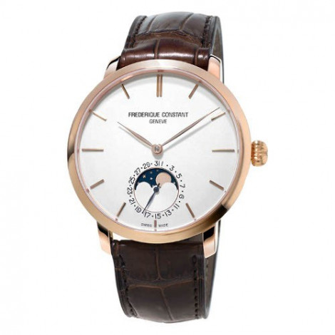 Szwajcarski, klasyczny zegarek męski FREDERIQUE CONSTANT Slimline Moonphase Manufacture 18K FC-705V4S9 (FC705V4S9)