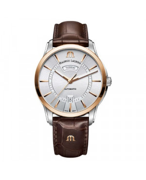 Szwajcarski klasyczny zegarek męski MAURICE LACROIX Pontos Day Date PT6358-PS101-130-1 (PT6358PS1011301)