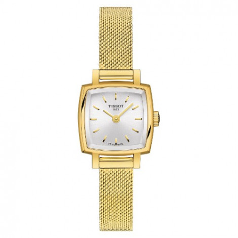 Szwajcarski, elegancki zegarek damski TISSOT LOVELY SQUARE T058.109.33.031.00 (T0581093303100) na bransolecie