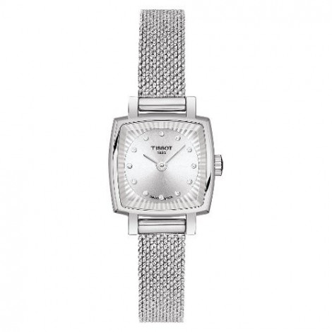 Szwajcarski, elegancki zegarek damski Tissot Lovely Square T058.109.11.036.00 (T0581091103600) na bransolecie