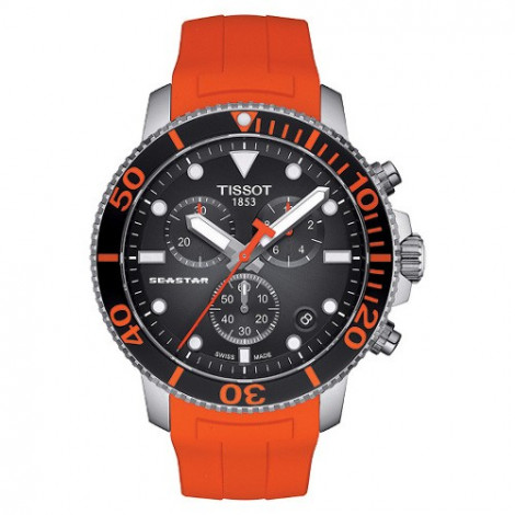 Szwajcarski, sportowy zegarek męski Tissot Seastar 1000 Chronograph T120.417.17.051.01 (T1204171705101) na kauczukowym pasku