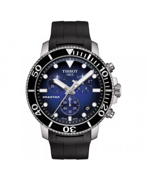 Szwajcarski, sportowy zegarek męski Tissot Seastar 1000 Chronograph T120.417.17.041.00 (T1204171704100) na czarnym pasku