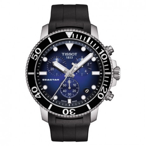 Szwajcarski, sportowy zegarek męski Tissot Seastar 1000 Chronograph T120.417.17.041.00 (T1204171704100) na czarnym pasku