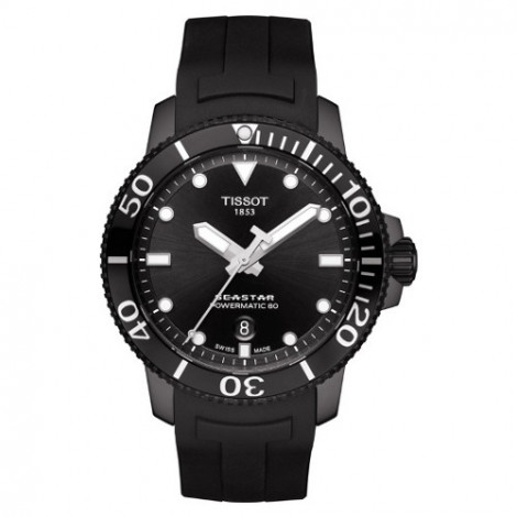 Szwajcarski, sportowy zegarek męski Tissot Seastar 1000 Powermatic T120.407.37.051.00 (T1204073705100) na pasku automatyczny