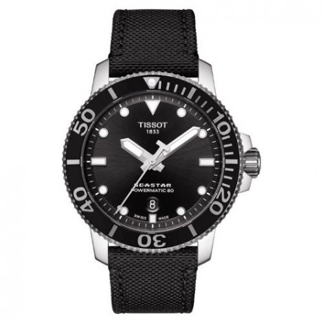 Szwajcarski, sportowy zegarek męski TISSOT SEASTAR 1000 POWERMATIC 80 T120.407.17.051.00 (T1204071705100) na pasku diver