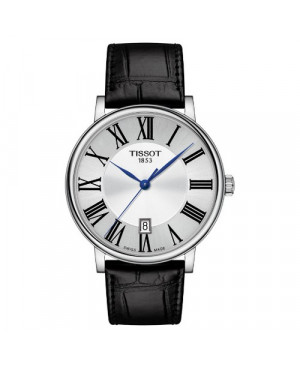 Szwajcarski, elegancki zegarek męski Tissot Carson Premium T122.410.16.033.00 (T1224101603300) na pasku klasyczny