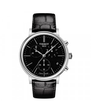 Szwajcarski, elegancki zegarek męski TISSOT Carson Premium Chronograph T122.417.16.051.00 (T1224171605100) na pasku