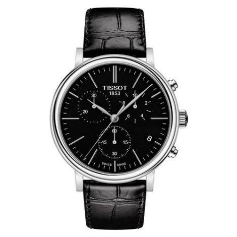 Szwajcarski, elegancki zegarek męski TISSOT Carson Premium Chronograph T122.417.16.051.00 (T1224171605100) na pasku