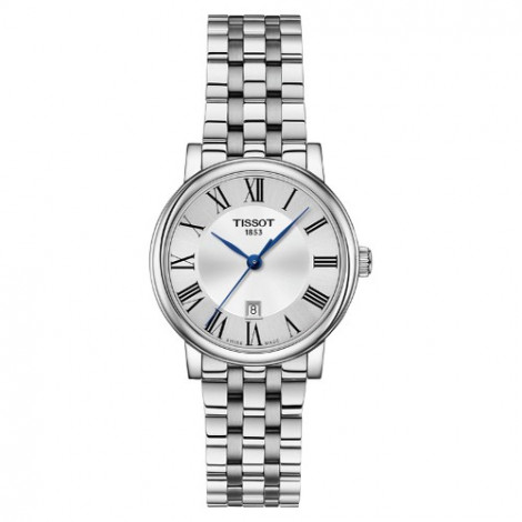 Szwajcarski, elegancki zegarek damski Tissot Carson Premium Lady T122.210.11.033.00 (T1222101103300) na bransolecie klasyczny