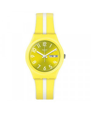 SWATCH GJ702 żółty szwajcarski zegarek damski na pasku