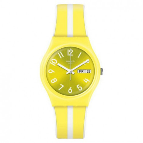 SWATCH GJ702 żółty szwajcarski zegarek damski na pasku