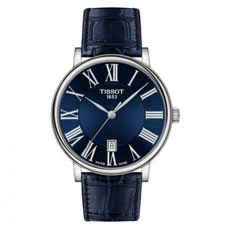Szwajcarski, elegancki zegarek męski Tissot Carson Premium T122.410.16.043.00 (T1224101604300) na paski z cyframi