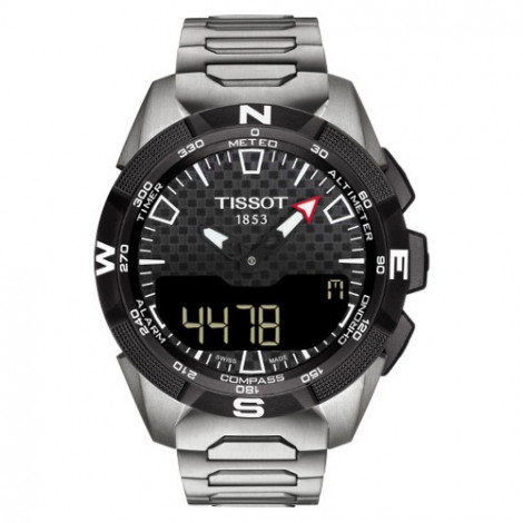 Szwajcarski, sportowy zegarek męski Tissot T-Touch Expert Solar II T110.420.44.051.00 (T1104204405100) na bransolecie tytanowy