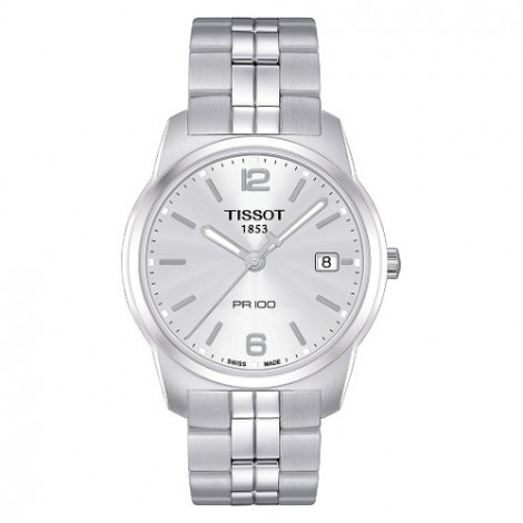 Szwajcarski, klasyczny zegarek męski Tissot PR 100 Gent T049.410.11.037.01 (T0494101103701) na bransolecie