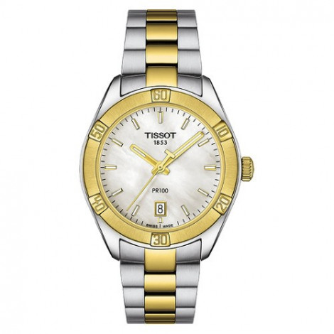 Szwajcarski, sportowy zegarek damski Tissot PR 100 SPORT CHIC T101.910.22.111.00 (T1019102211100) na bransolecie