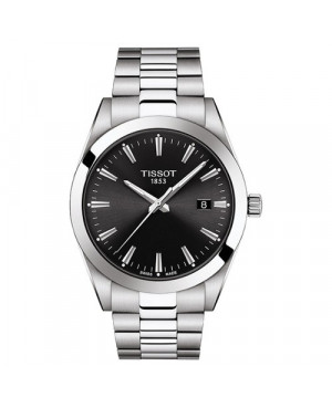 Szwajcarski, klasyczny zegarek męski Tissot Gentelman T127.410.11.051.00 (T1274101105100) na bransolecie