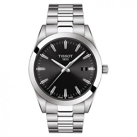 Szwajcarski, klasyczny zegarek męski Tissot Gentelman T127.410.11.051.00 (T1274101105100) na bransolecie