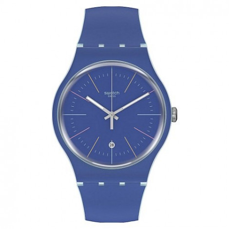 Szwajcarski, modowy zegarek męski SWATCH Originals New Gent SUOS403 BLUE LAYERED