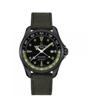 Szwajcarski, sportowy zegarek męski CERTINA DS Action GMT Powermatic 80 C032.429.38.051.00 (C0324293805100)
