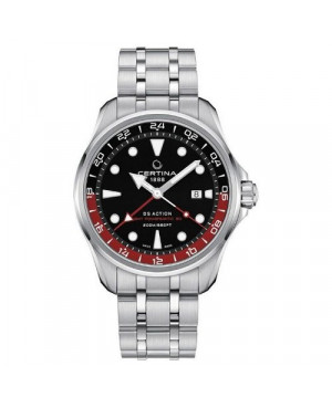 Szwajcarski, sportowy zegarek męski CERTINA DS Action GMT Powermatic 80 C032.429.11.051.00 (C0324291105100)