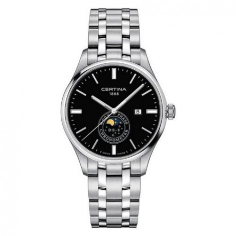 Szwajcarski, klasyczny zegarek męski CERTINA DS 8 Moon Phase C033.457.11.051.00 (C0334571105100)