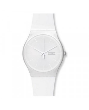 Szwajcarski, modowy zegarek damski SWATCH Originals New Gent SUOW701 WHITE REBEL