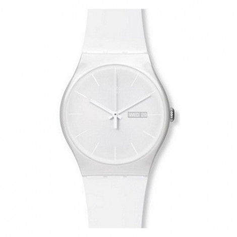 Szwajcarski, modowy zegarek damski SWATCH Originals New Gent SUOW701 WHITE REBEL