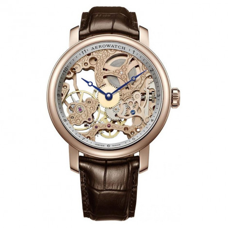 Szwajcarski, klasyczny zegarek męski Aerowatch Renaissance Skeleton Classic 57931 R001 (57931R001)