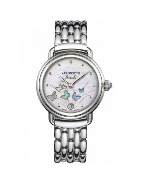 Szwajcarski, klasyczny zegarek damski AEROWATCH 1942 BUTTERFLY 44960 AA05 LIMITED EDITION (44960AA05M)