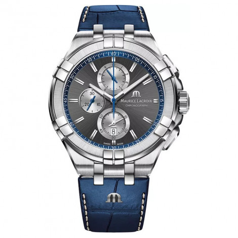 Szwajcarski sportowy zegarek męski MAURICE LACROIX Aikon Chronograph AI1018-SS001-333-1 (AI1018SS0013331)