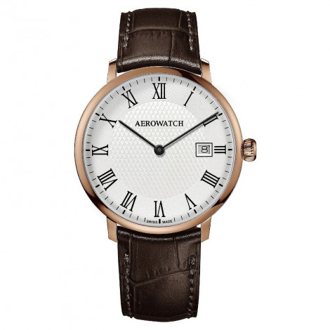 Szwajcarski, klasyczny zegarek męski Aerowatch Heritage Slim Quartz 21976 RO07 (21976RO07)