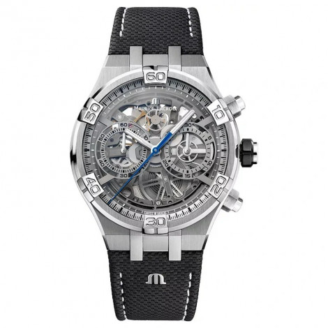 Szwajcarski, klasyczny zegarek męski MAURICE LACROIX AIKON Chronograph Skeleton AI6098-SS001-090-1(AI6098SS0010901)