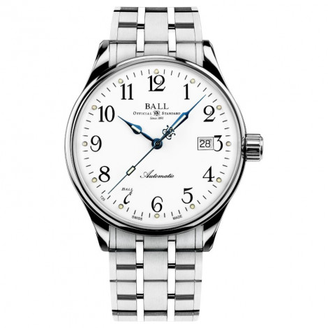 Szwajcarski, klasyczny zegarek męski BALL Trainmaster Standard Time 135 Anniversary NM3288D-SJ-WH (NM3288DSJWH)