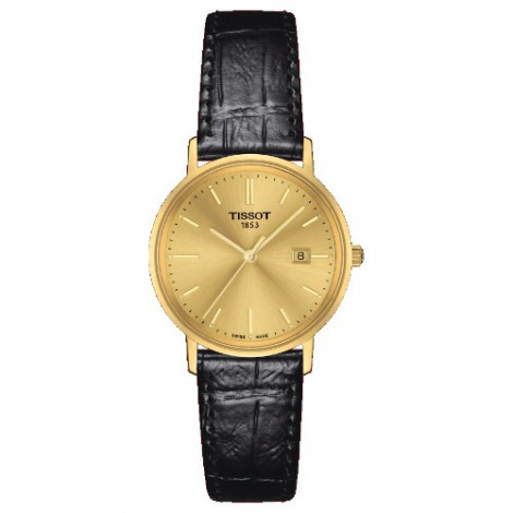 Szwajcarski, elegancki zegarek damski  TISSOT Goldrun Lady 18K T922.210.16.021.00 (T922210.602100) złoty szkło szafirowe