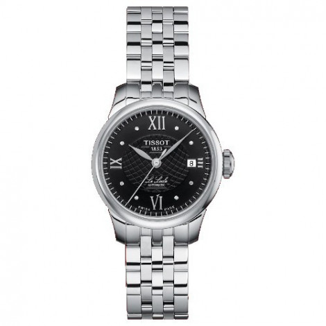 Szwajcarski, klasyczny zegarek damski TISSOT Le Locle T41.1.183.56 (T41118356) elegancki z diamentami szkło szafirowe