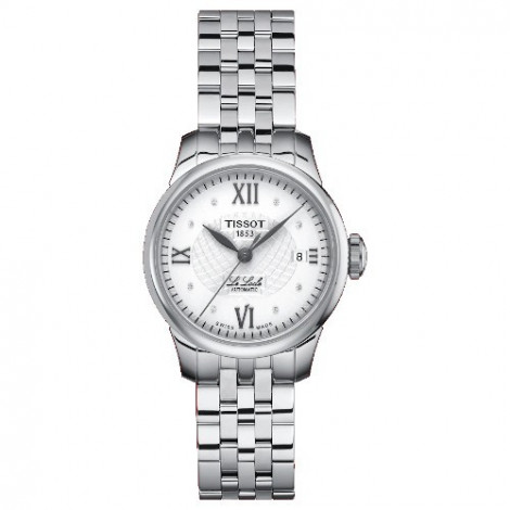 Szwajcarski, klasyczny zegarek damski TISSOT Le Locle T41.1.183.16 (T41118316) z diamentami automatyczny